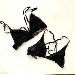 Victoria's Secret Black Lace Bralettes Size Small
